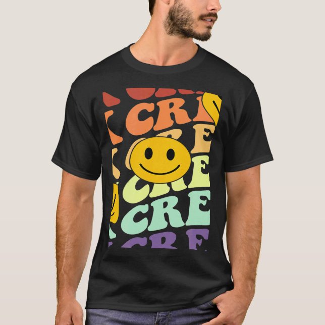 Tk crew squad retro smile face Back To School kind T-Shirt (Vorderseite)
