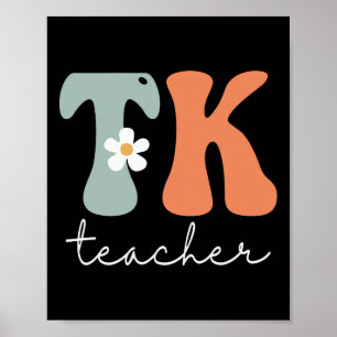 Tk Lehrer Retro Groovy Vintage Glücklicher erster Poster