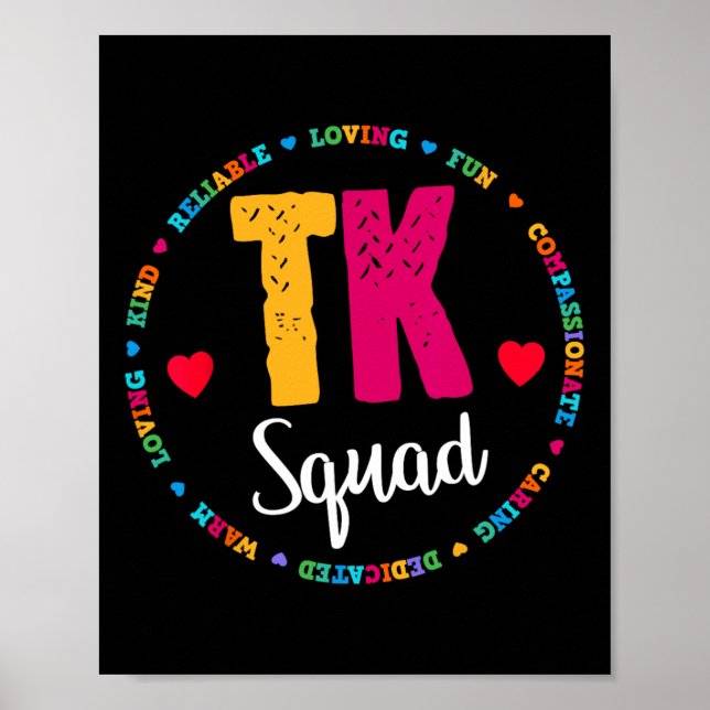 Tk Squad Tee - Übergangs-Kindergarten-Lehrer T Poster (Vorne)