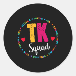 Tk Squad Tee - Übergangs-Kindergarten-Lehrer T Runder Aufkleber