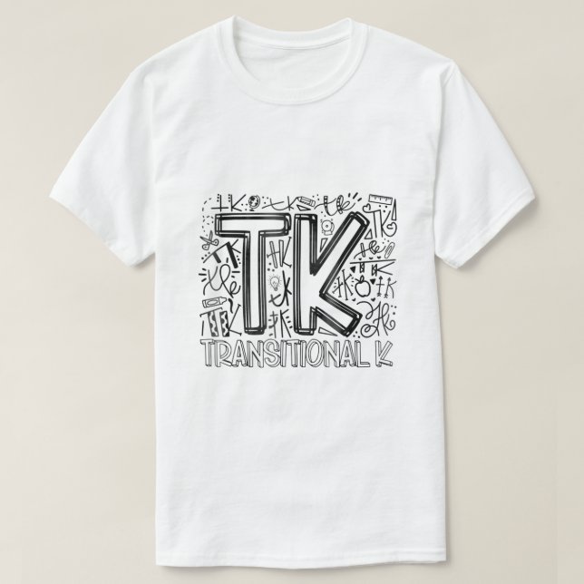 TK TransitionalKindergartentypografie zurück bis w T-Shirt (Design vorne)