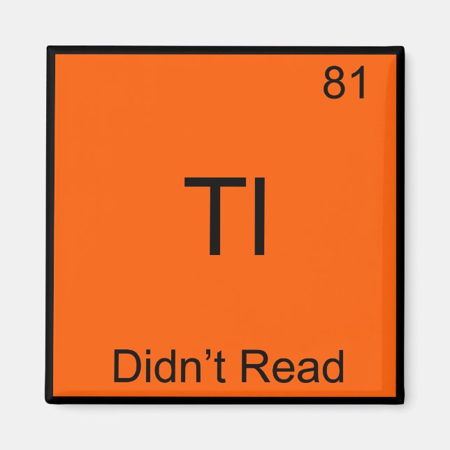 TL;DR Chemie Element Symbol Funny TLDR Magnet (Vorne)