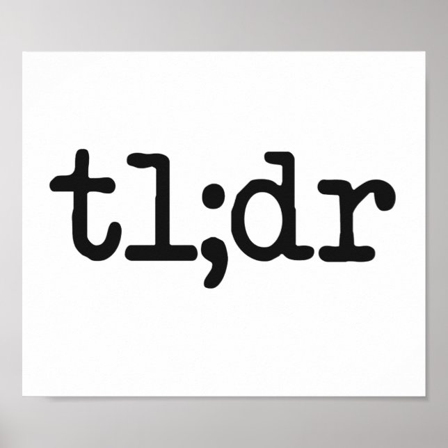 tl;dr zu lange habe nicht gelesen poster (Vorne)