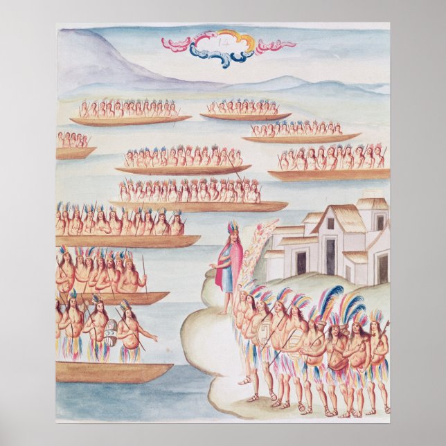 Tlatelolco und Lagune Poster (Vorne)