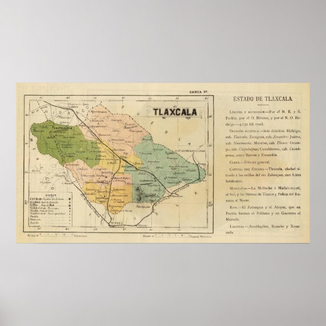 Tlaxcala, Mexiko Poster (Vorne)