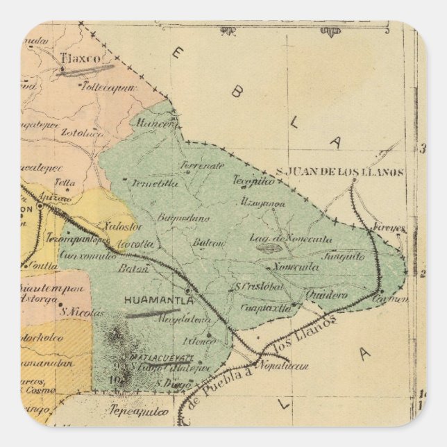 Tlaxcala, Mexiko Quadratischer Aufkleber (Vorderseite)