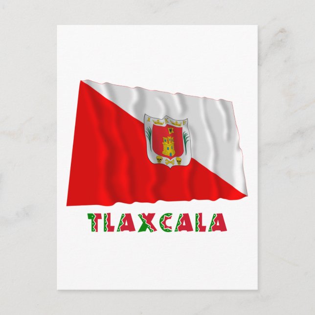 Tlaxcala Waving SemiOfficial Flag Postkarte (Vorderseite)