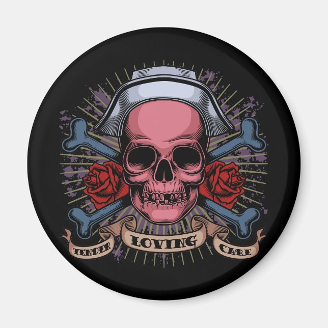 TLC Nurse Skull Magnet (Vorne)