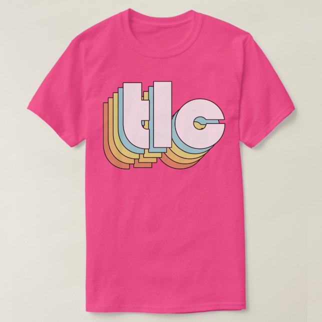 TLC Retro Rainbow Typografie Faded Style T-Shirt (Design vorne)