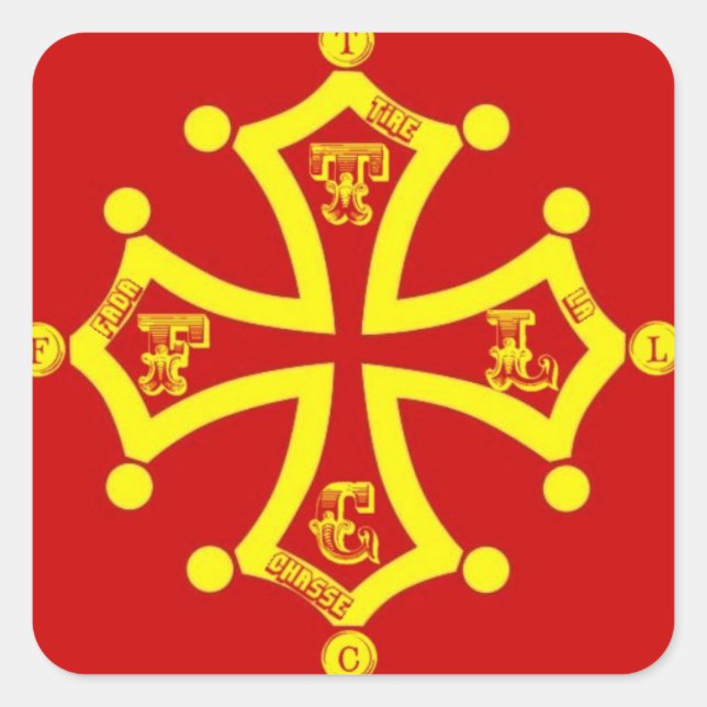 TLCF Kreuz OC Quadratischer Aufkleber (Vorderseite)