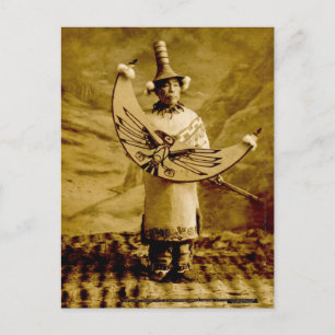 Tlingit-Indianer Skagway Alaska Vintage Postkarte