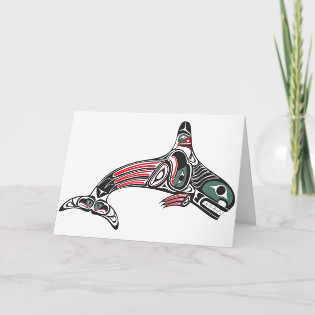 Tlingit Killer Whale & Eagle Karte (Vorderseite)
