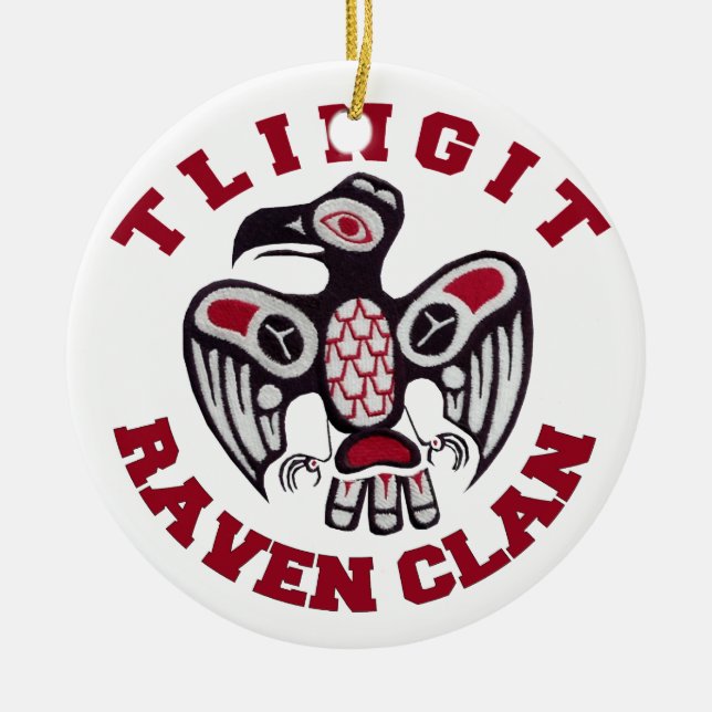 Tlingit-Raben-Clan-Keramik-Verzierung Keramikornament (Vorne)