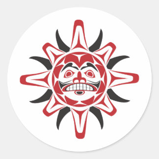 Tlingit Sun Runder Aufkleber