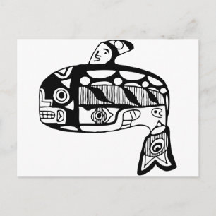 Tlingit-Wal der amerikanischen Ureinwohner Postkarte