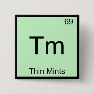 Tm - Symbol für dünne Minzen - Funny Chemistry Ele Button