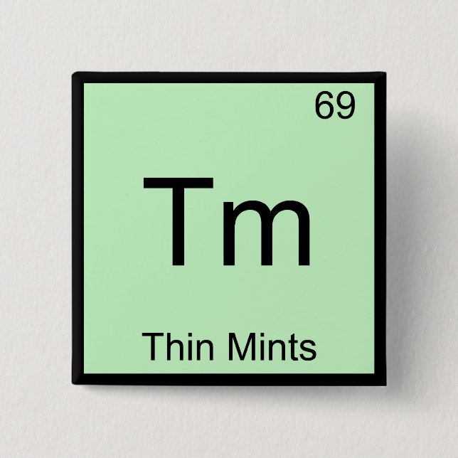 Tm - Symbol für dünne Minzen - Funny Chemistry Ele Button (Vorderseite)