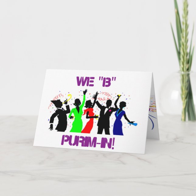 TMH SAMMLUNG - Party Time Purim Holy Day Card Karte (Vorderseite)
