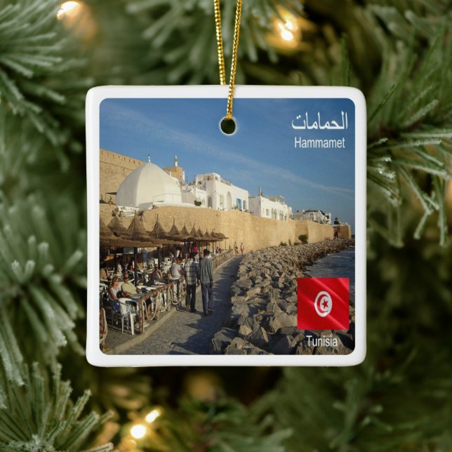 TN019 HAMMAMET EL-HochĀMĀT, Tunesien Keramikornament (Baum)