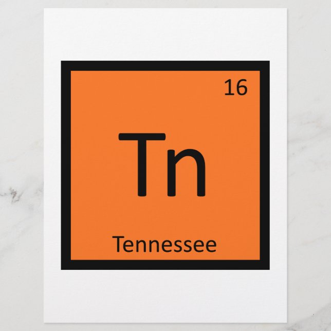 Tn - Tennessee Staat Chemie Periodischer Tisch (Vorderseite)
