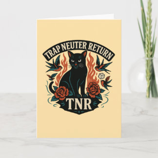 TNR Rockabilly Cat Vintag Tattoo Black Cat Karte