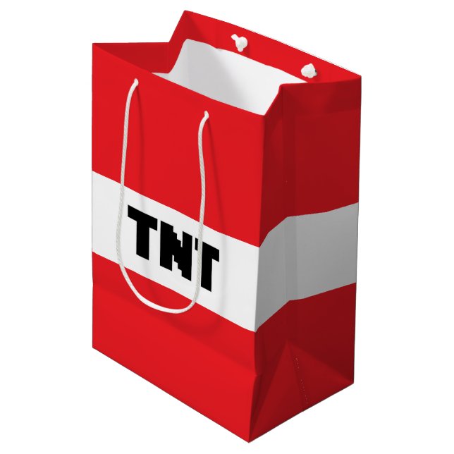 TNT Geschenktasche - Explosion des Gamer-Party Mittlere Geschenktüte (Vorderseite Schrägansicht)