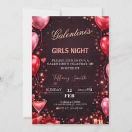 to a girl's night out on Valentine's Day Einladung