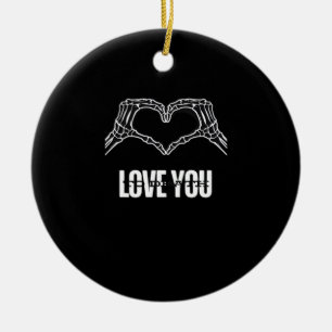 To Death - Skeleton Heart Hands Classic Keramik Ornament