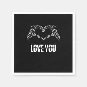 To Death - Skeleton Heart Hands Classic Serviette