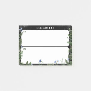 To-Do AM/PM Post-it Notiz - Dunkles Whimsical Desi