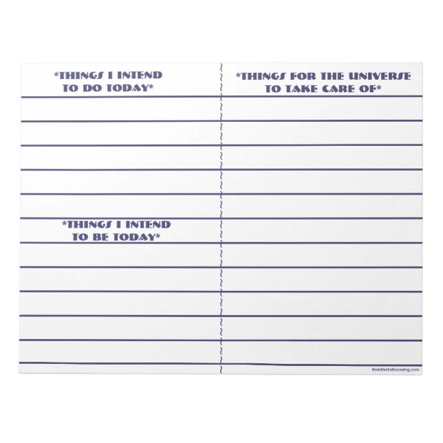 "To do, Be, To Manifest" Notepad (blau) Notizblock (Vorderseite)