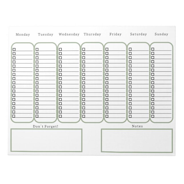 To Do Checklist And Planner For Organising Notes Notizblock (Vorderseite)