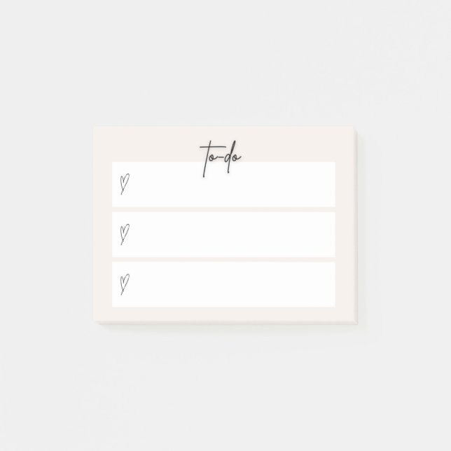 „To-Do“-Klebezettel – Minimales neutrales Design Post-it Klebezettel (Vorderseite)