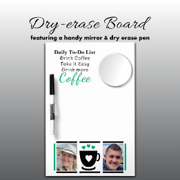 To-Do List coffee lovers 2 photo black green Trockenlöschtafel Mit Spiegel
