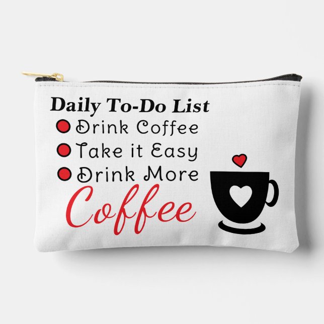 To-do list coffee lovers white red zubehörtasche (Vorderseite)