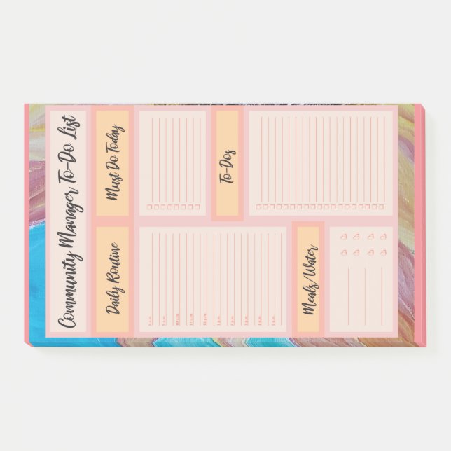 To-Do-List des Community-Managers Post-it Klebezettel (Vorderseite)