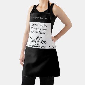 To do list for coffee lovers white black schürze