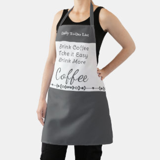 To do list for coffee lovers white grey schürze