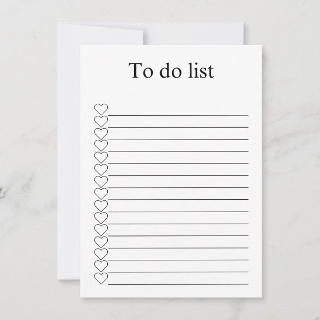 To do list mitteilungskarte (Vorderseite)