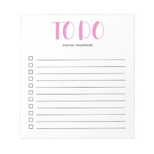 To-Do-Liste Fett Schrift Rosa Notizblock
