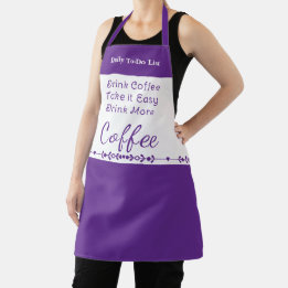 To-Do-Liste für Kaffeeliebhaber weiß lila Schürze