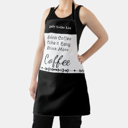 To-Do-Liste für Kaffeeliebhaber weiß schwarz Schürze