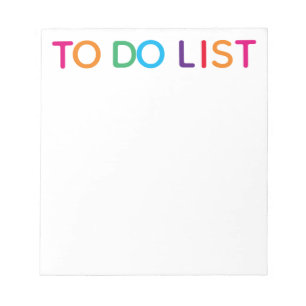 To-Do-Liste Helle Multicolor-Blockschrift 5,5 x 6 Notizblock