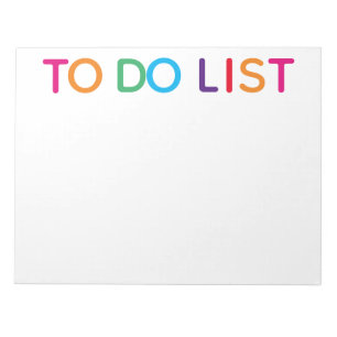 To-Do-Liste Helles Buntes Blockdruck-Muster Notizblock