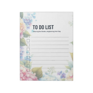 To-Do-Liste Hortensien-Seiten  Notizblock