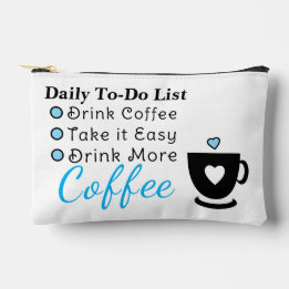 To-Do-Liste Kaffeeliebhaber weiß blau Zubehörtasche