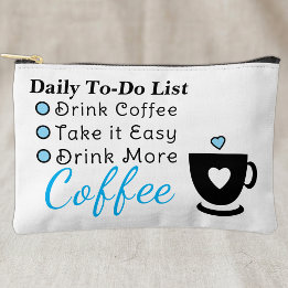 To-Do-Liste Kaffeeliebhaber weiß blau Zubehörtasche