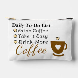 To-Do-Liste Kaffeeliebhaber weiß braun Zubehörtasche