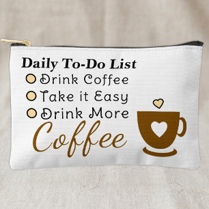 To-Do-Liste Kaffeeliebhaber weiß braun Zubehörtasche