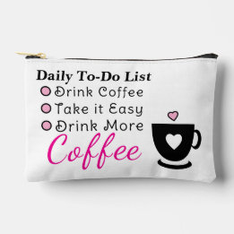 To-Do-Liste Kaffeeliebhaber weiß rosa Zubehörtasche
